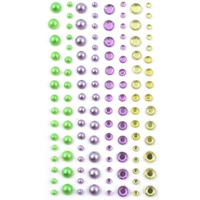 120 perles violet-vert