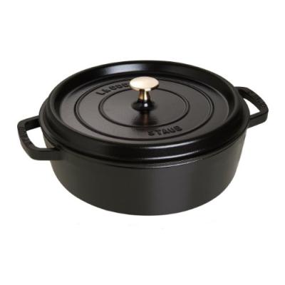 STAUB  Formes sp&eacute;ciales Cocotte basse 26 cm, Rond(e), Noir, Fonte