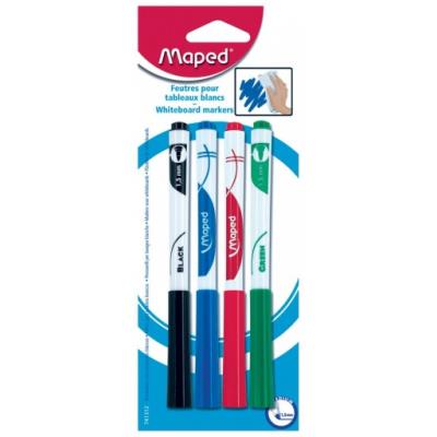 4 Feutres Maped pour ardoises blanches, coloris assortis