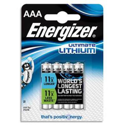 Blister de 4 piles Lithium AAA L92 Utimate Lithium