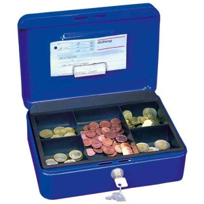 Wedo 145403h caissette à monnaie à 5 compartiments avec clip 30 x 24 x 9 cm bleu