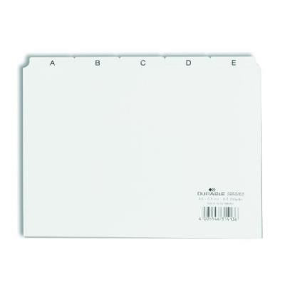 Durable 365002 Jeu De 25 Intercalaires Avec Onglets Imprimés A Z Format A5 Blanc