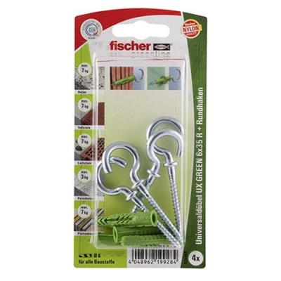 Fischer 524803 Greenline Lot de 4 Chevilles universelle UX 6 x 35 mm R RH K