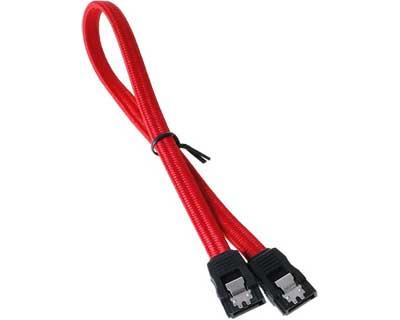 Câble SATA III - Metal Grip - 030 cm - Gaine Rouge/Connecteur Noir