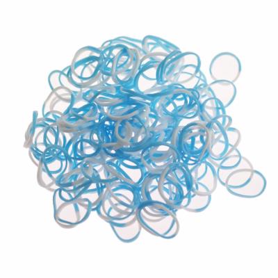 200 élastiques Loom - Bicolore Bleu-Blanc