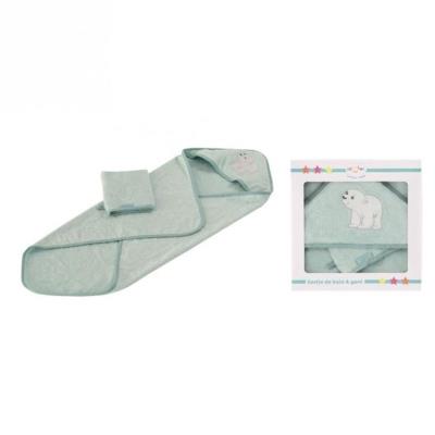 Domiva coffret sortie de bain brodée + gant flocon
