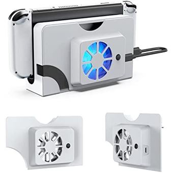 10€02 sur Ventilateur de refroidissement avec lumière bleue FONGWAN pour  Nintendo Switch OLED Dock-Blanc - Jeux vidéo - Achat & prix