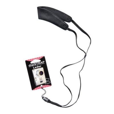 DigiStrap Courroie de cou en cuir avec fermeture rapide Noir