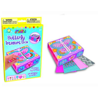Mosaïque au numéro Sticky : Boîte à bijoux papillons Orb Factory
