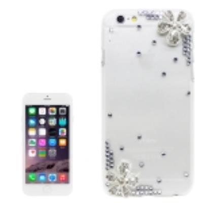 Iphone 6 : Coque Housse Plastique Transparent Fleurs Bijoux Incrusté