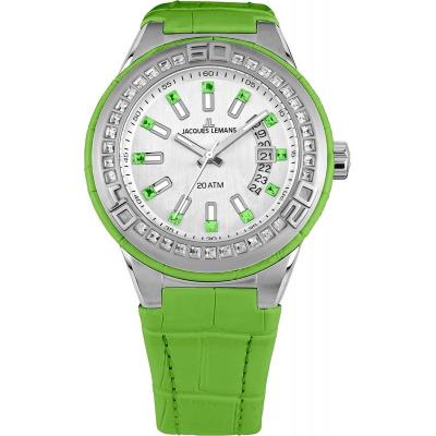 Jacques Lemans 1-1776I Montre Homme Analogique Bracelet cuir de Veau