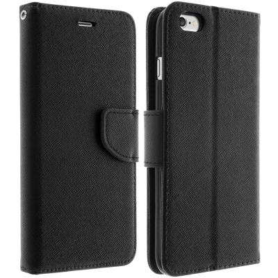 Avizar Étui pour iPhone 6 Plus / 6s Plus protection intégral modèle portefeuille Noir