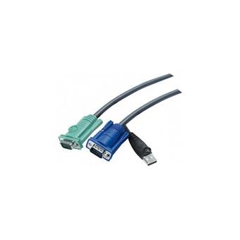 Câble KVM Aten 1,8 M - PS/2 Et VGA - Pour Switch KVM - Connexion Clavier, Souris, Vidéo - Compatible Nombreux Modèles - 6