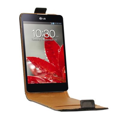Etui cuir Noir véritable pour LG OPTIMUS G Swiss Charger SCP10100