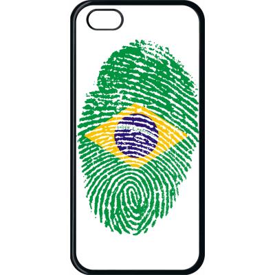 Coque apple iphone 5c empreinte digitale drapeau bresil brazil