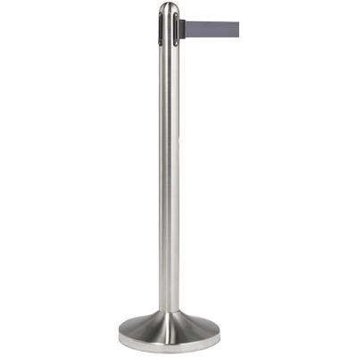 Poteau à corde rétractable 2,10m gris avec socle