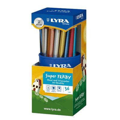 Ferby - Crayon De Couleur Triangulaire Super Ferby Metallic - Pot De 36