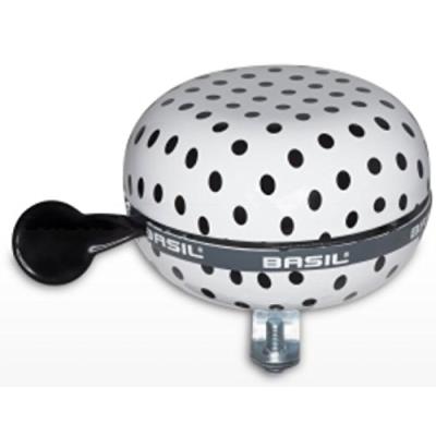 Basil big bell ding dong sonnette polka dot blanc noir 80 mm