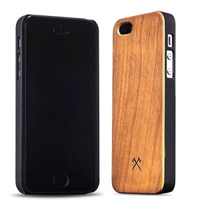 Coque pour iPhone 5, 5s, SE en Bois Véritable Cerise Noir Woodcessories EcoCase Classic