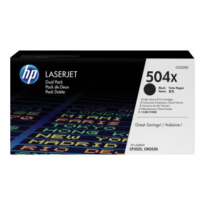 HP 504X - 2 - hoog rendement - zwart - origineel - LaserJet - tonercartridge (CE250XD)