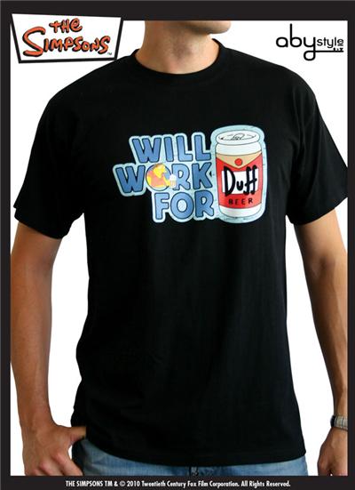 T-shirt Simpsons homme noir duff taille m