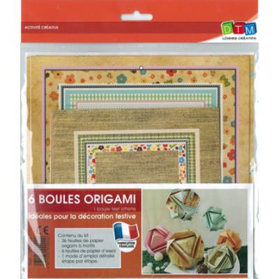 Origami - 36 Feuilles Pour Créer 6 Boules - Vintage