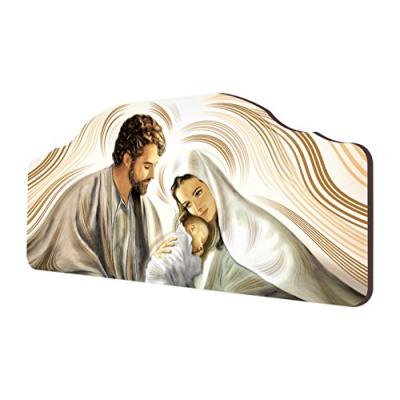 Lupia cadre table de chevet sacré crèche de noël sur le dessus en marron, 50 x 100 cm
