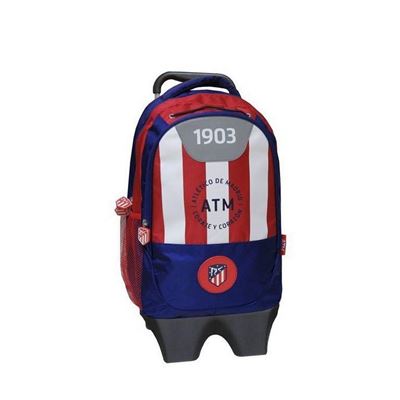 Mochila con ruedas trolley con carro extraíble Atlético de Madrid (Medidas: 29x43x15cm)