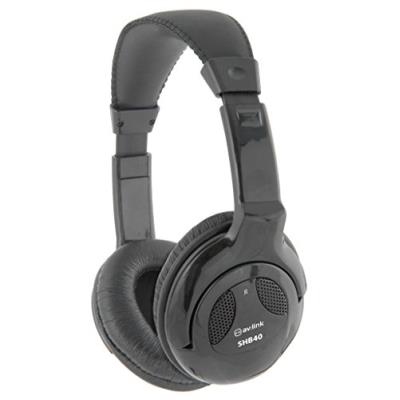 avlink 100.524uk Casque audio stéréo ultra léger avec arceau réglable et rembourré d'oreille Cups - Noir