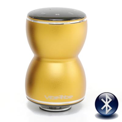 Vibe-Tribe Thor Gold: 20Watt Haut-parleurs a Vibration Sans Fil, Bluetooth, Fente carte SD, Ecran Tactile & Mains-libres