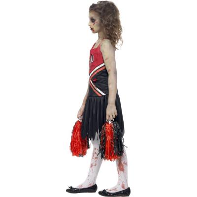 Kit Déguisement Zombie Pom-Pom Girl – Bandeau, Pompons, Chaussettes Sang Et Tatouages Cicatrices – Halloween Pour Enfants Et Femmes