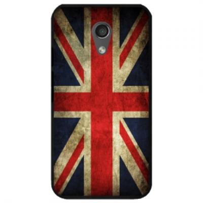 Coque noire pour Motorola Moto-G2 impression drapeau UK Vintage