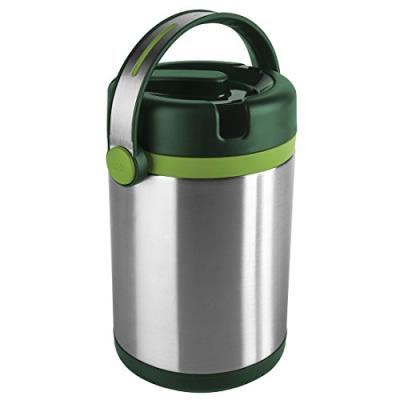 Emsa 512967 mobility- récipient alimentaire isotherme, 1.7l, 2 compartiments, 100% hermétique, acier/vert