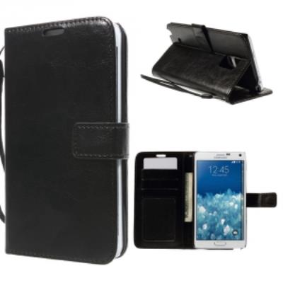 Etui type portefeuille noir Samsung Galaxy Note Edge SM-N915 rabat latéral fonction stand