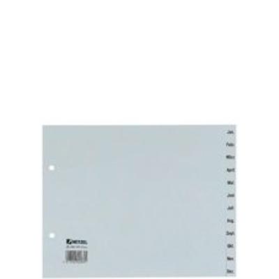 Hetzel kunststoff-register, monate, a4, dez.-jan., pp, grau 25658581