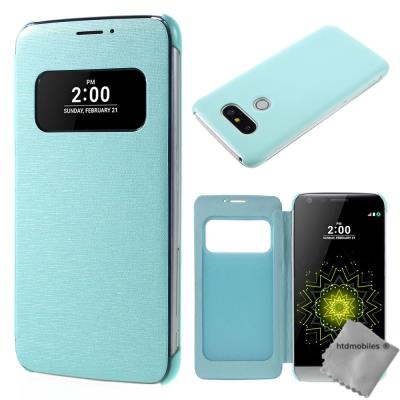 Housse etui coque portefeuille s-view pour LG G5 - BLEU