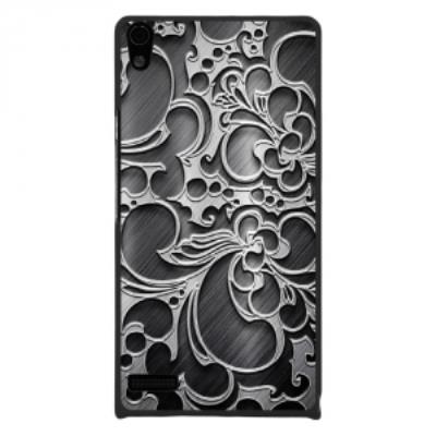 Coque rigide pour Huawei Ascend P6 avec impression Motifs arabesque noir