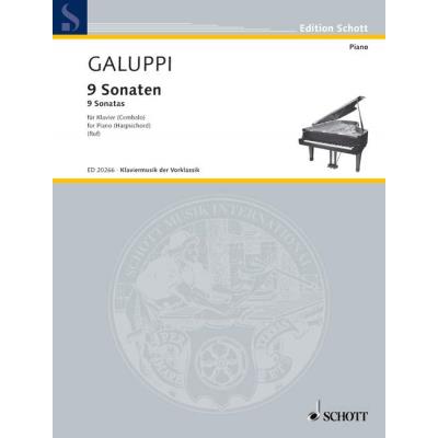 Partitions classique SCHOTT GALUPPI BALDASSARE - 9 SONATAS - PIANO Piano