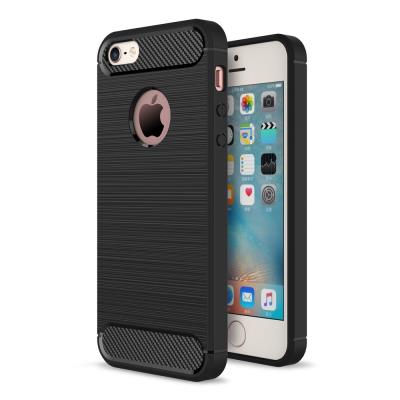 Coque en TPU Carbon Fibre pour iPhone SE/5s/5 - Noir