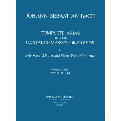 Partitions classique MUSICA RARA BACH J.S. - COMPL. ARIAS (VOC,2 FL) VOL.2 - ALTO, 2 FLUTES, BASSE CONTINUE Alto, instruments