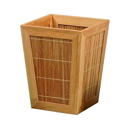 Msv 140638 poubelle salle de bain bambou/laqué nitrocellulose 20,5 x 20,5 x 26 cm