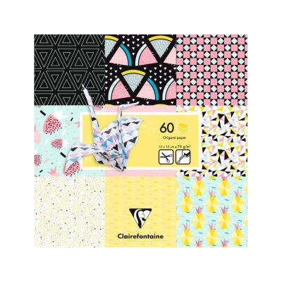 Clairefontaine - Pochette 60 Feuilles Origami 15x15 cm - fruit geometrique