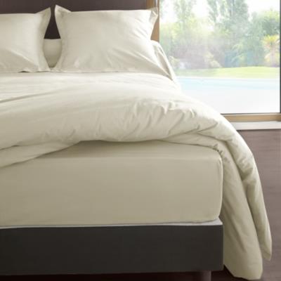Drap housse percale Méline 2 LABELISSIM 140 x 190 cm Ivoire