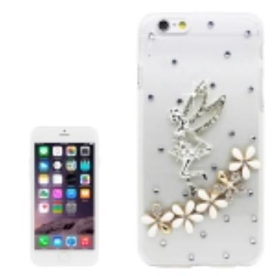 Iphone 6 : Coque Housse Plastique Transparent Ange Bijoux Incrusté
