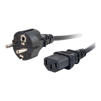 C2G Universal Power Cord - Câble d'alimentation - power CEE 7/7 (M) pour power IEC 60320 C13 - 50 cm - moulé - noir - Europe
