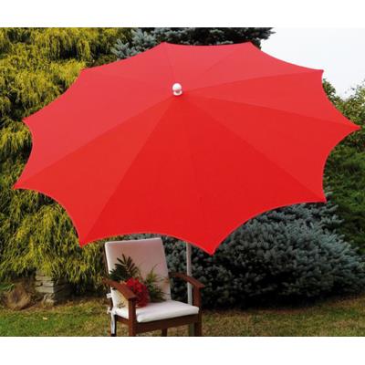 Parasol rond centré coloris Rouge - Dim : H 250 x D 250 /10 cm-PEGANE-