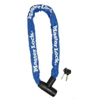 Master lock chaîne en acier serrure à clé intégrée bleu 90 m