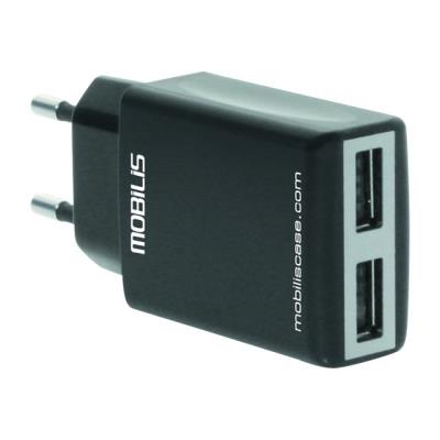 Mobilis - Netspanningsadapter - 1 A - 2 uitgangsaansluitingen (USB)