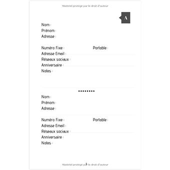  Carnet de Contacts: Répertoire Téléphonique Alphabétique Petit  Format 15,24x22,86cm, 149 Pages à Remplir