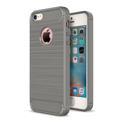 Coque en TPU Carbon Fibre pour iPhone SE/5s/5 - Gris